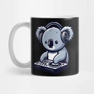 Cute koala with headphones in a dj party, kawaii style koala bear vector illustration Mug